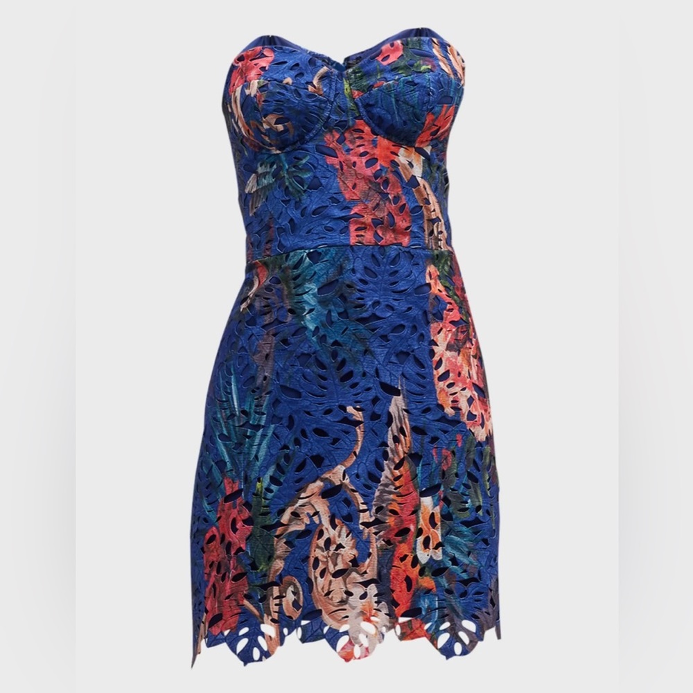 Marchese Notte Floral Print Lace Dress